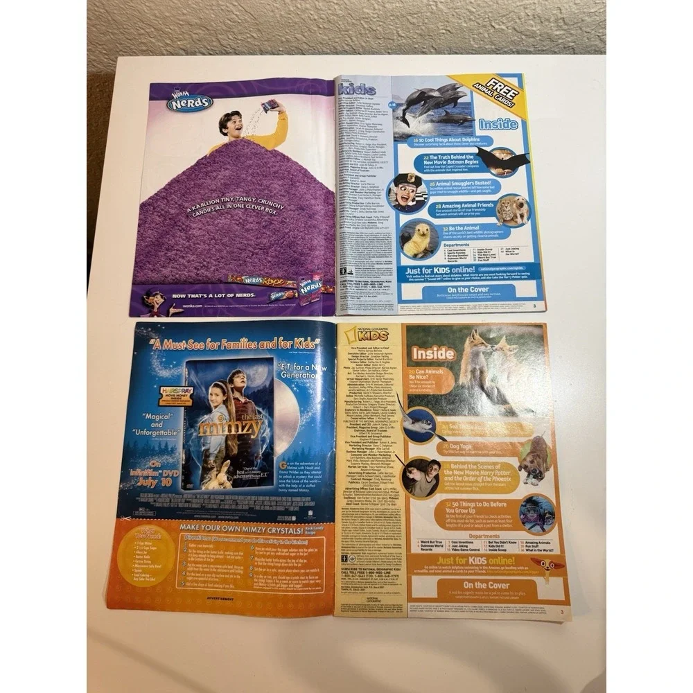 National Geographic Kids Mag Lot 2005 2007 Animals Fox Harry Potter 2pc